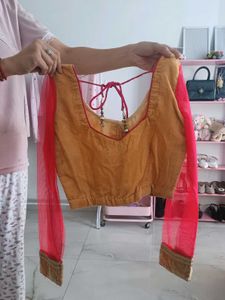 Beautiful Pink &amp; Gold Lehenga Skirt