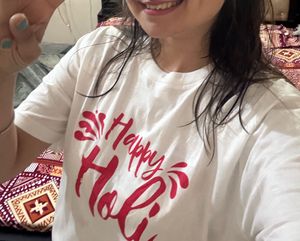 Happy Holi White T Shirt