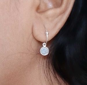 925 Silver Moonstone Drop hoops✨
