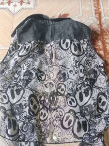 Collor Transparent Fancy Crop Shirt/top