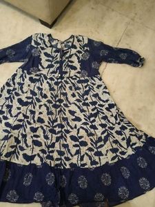 Blue Floral Print Dress