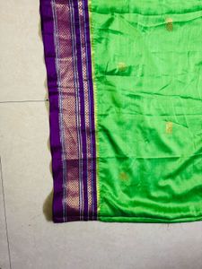Vibrant Green Silk Saree with Blouse