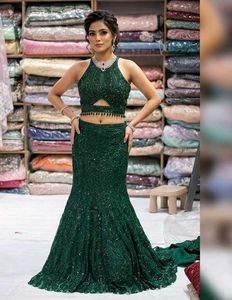 Emerald Green beaded cocktail Lehenga Choli