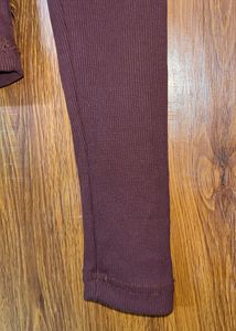 Burgundy Crop Top - Long Sleeve