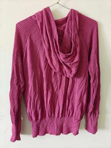 pink fleece hoodie with zip