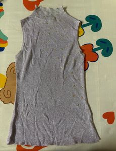 Sparkly Mock Neck Sleeveless Top