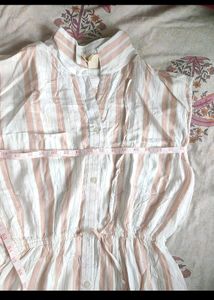 Striped Sleeveless Button-Up Dress