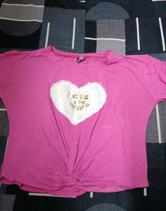 Pink Heart "Love The World" Twist Tee