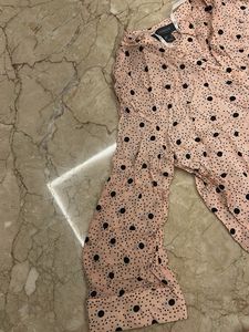 Chic Polka Dot Ruffle Neck Blouse