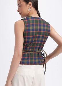 Plaid Wrap Vest