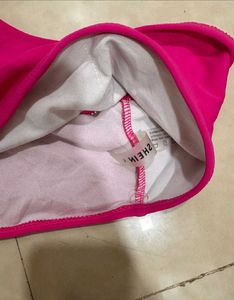 Vibrant Pink One-Shoulder Bikini Top