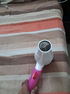 Pink and White Hair Dryer