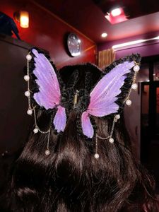 🦋 Handmade Butterfly Hair Clutcher with Pearl Cha