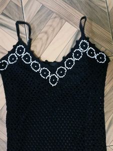 CROCHET DRESS WITH BEAD WORK