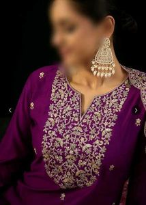 Embroidered Purple Kurta Set with Dupatta