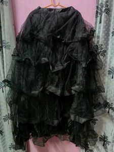 Black Tiered Tulle lehenga
