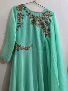 Stunning Mint Green Embroidered Gown
