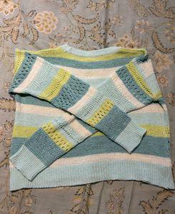 ZUDIO | Striped Crochet Knit Sweater