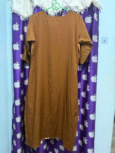 Orange Printed Kurta with Mandala Design