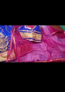 Blue &amp; Red Lehenga Choli Combo