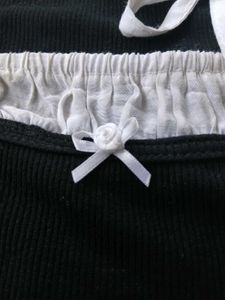 Black Tie-Front Crop Top