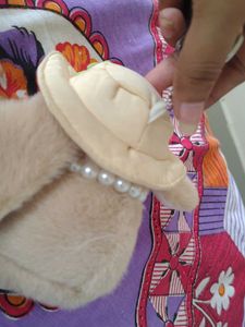 Cute Bunny Plush Toy with Pearls