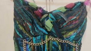 Stylish feather Strappy  Dress