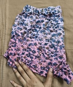 Fresh Made Women Viscose Shorts Flower Print