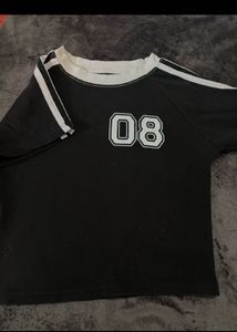 Black "08" Graphic T-Shirt