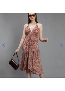 Aditi Wasan Halter Neck High Low Midi Dress