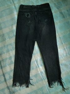 Zara Distressed Black Denim Jeans