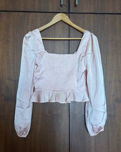 Silky Peach Cinched Top