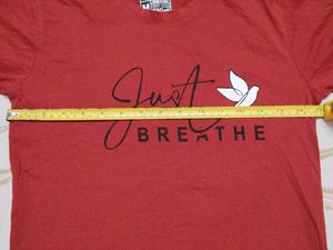 Women's Red 'Just Breathe' Graphic T-Shirt