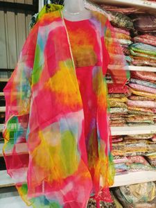 Vibrant Tie-Dye Kurta Set with Dupatta