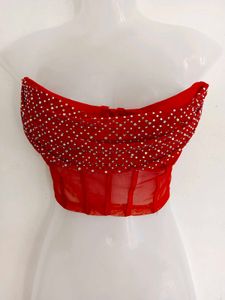 Sparkling Red Corset Top