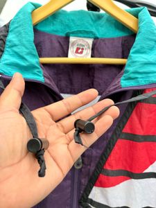 Retro 80s Colorblock Windbreaker Jacket