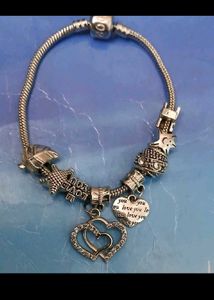 Pandora Inspired Charm Bracelet with Hea
