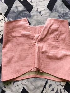 Pink Textured Mini Skirt