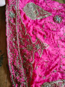 Vibrant Pink dabka/zardozi handwork skirt