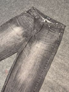 TOFFEE Baggy Wide-Leg Denim Jeans Faded Acid Wash