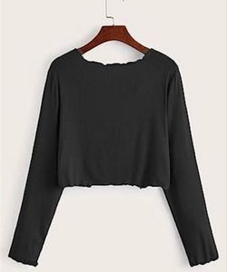 Black Tie-Front Cropped Cardigan