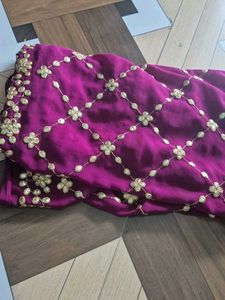 Beautiful Embroidered Purple Dupatta