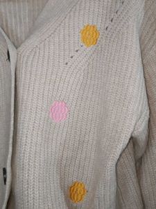 Cute Embroidered Knit Cardigan