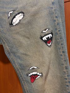 🎋Hand Painted Vintage Wash Jeans