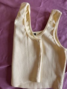 Ribbed Cream Tank Top