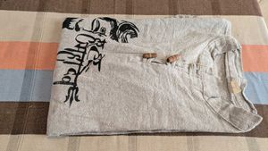 Grey Kurta with Shiva Print
