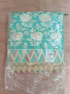 New Embroidered Teal Suit Material with dupa