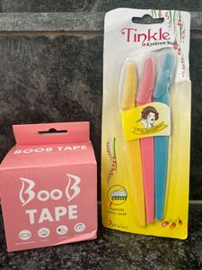 Boob Tape & Eyebrow Razors Set