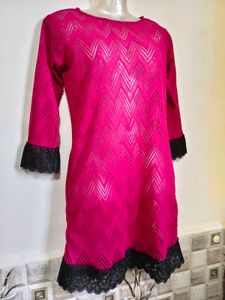 Chic Lace Trim Mini Dress
