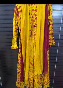 3 peice  Kurta Set with Embellished Jacket
